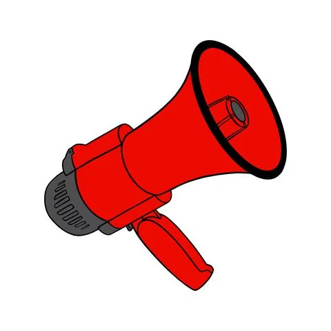 Vector illustration of megaphone icon with simple line style Stock Illustration