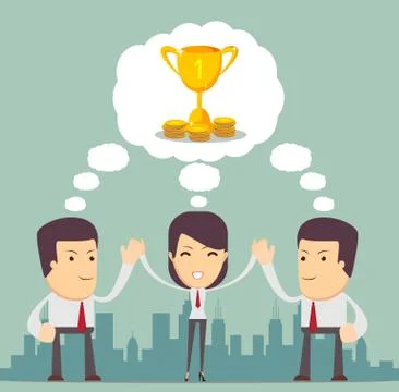 Vector illustration of men working in a team Stock Illustration