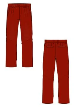 Vector illustration of mens jeans. Front and back Stock Illustration