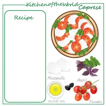 Vector illustration of menu delicious caprese salad with ripe tomatoes and mo Stock Illustration
