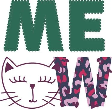 Vector illustration of meow cat Stock Illustration