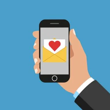 Vector illustration of message in smartphone. Isolated. Stock Illustration