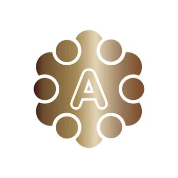Vector illustration metal dots with circle and initial letter a icon logo mod Stock Illustration