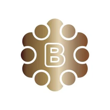 Vector illustration metal dots with circle and initial letter b icon logo mod Stock Illustration