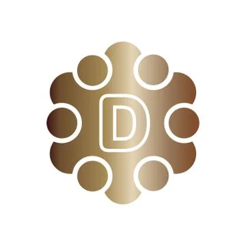 Vector illustration metal dots with circle and initial letter d icon logo mod Stock Illustration