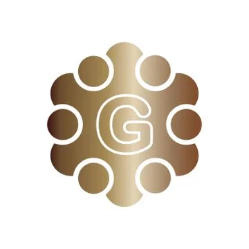 Vector illustration metal dots with circle and initial letter g icon logo mod Stock Illustration
