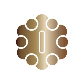 Vector illustration metal dots with circle and initial letter i icon logo mod Stock Illustration