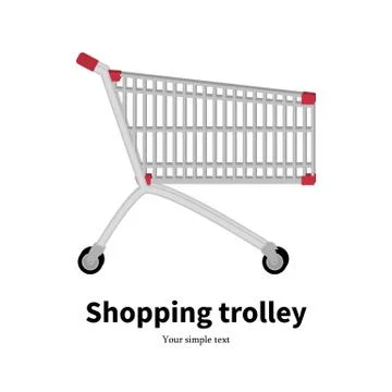 Vector illustration metal empty shopping trolley Stock Illustration