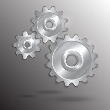 Vector illustration of metallic cogwheels Stock Illustration