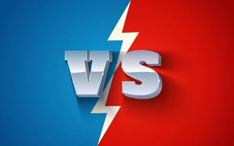 Vector illustration of a metallic vs letters Stock Illustration