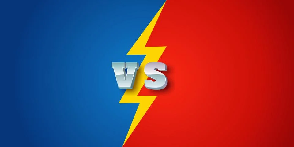 Vector illustration of a metallic vs letters on bright background. Letters .. Stockillustratie