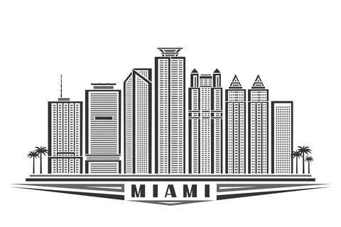 Vector illustration of Miami Stock Illustration