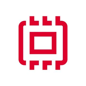 Vector illustration of microchip isolated on white background. Stock Illustration