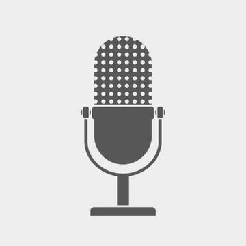 Vector illustration of microphone icon flat design. Isolated. Stock Illustration