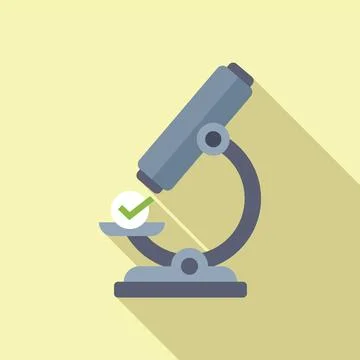 Vector illustration of microscope with checkmark Illustration