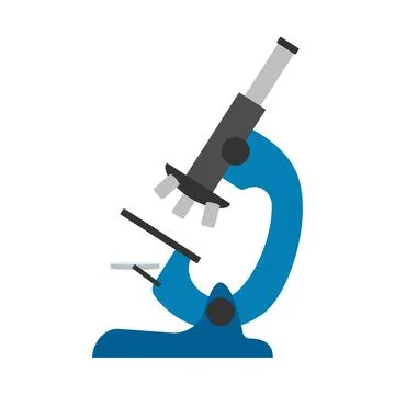 Vector illustration. Microscope color isolated icon in flat style. Illustrazione stock