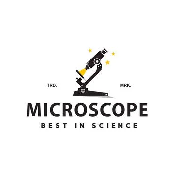 Vector illustration of microscope logo icon for science and technology Stock Illustration