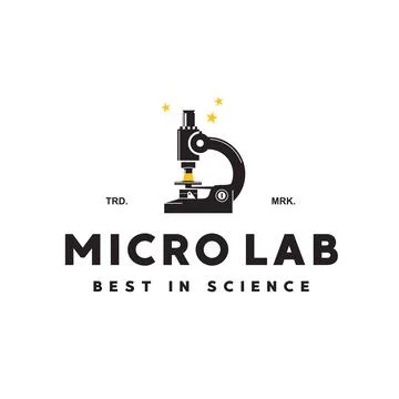 Vector illustration of microscope logo icon for science and technology Stock Illustration