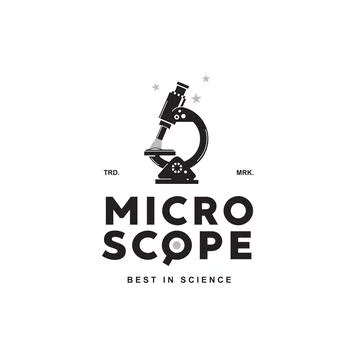 Vector illustration of microscope logo icon for science and technology 库存插图