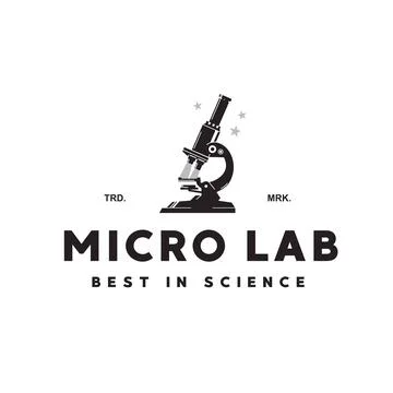 Vector illustration of microscope logo icon for science and technology 库存插图