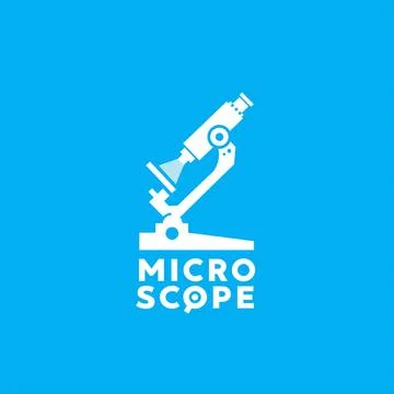 Vector illustration of microscope logo icon for science and technology 库存插图