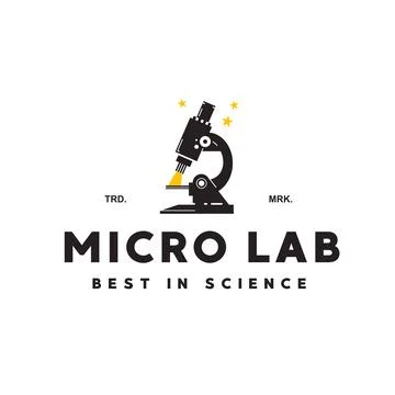 Vector illustration of microscope logo icon for science and technology 库存插图