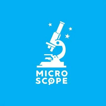 Vector illustration of microscope logo icon for science and technology 库存插图