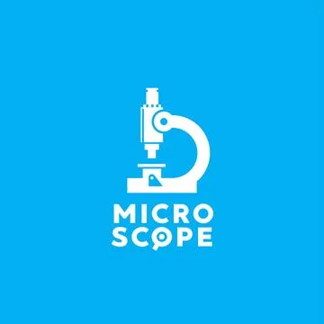 Vector illustration of microscope logo icon for science and technology 库存插图