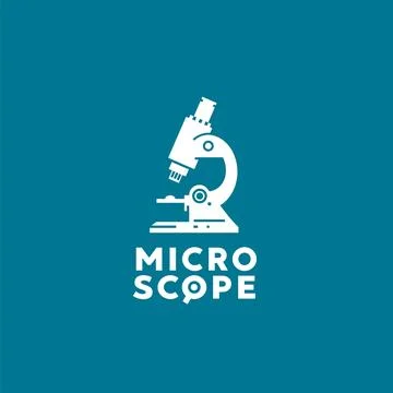 Vector illustration of microscope logo icon for science and technology Stock Illustration