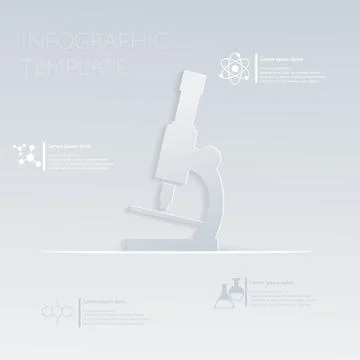 Vector illustration, microscope sign. template graphic or website layout Stockillustratie