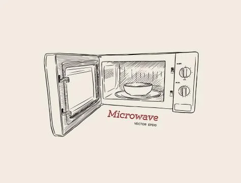 Microwave oven Cute vector doodle sketch isolated on white Stock Vector  Vector And Low Budget Royalty Free Image Pic ESY023720433  agefotostock