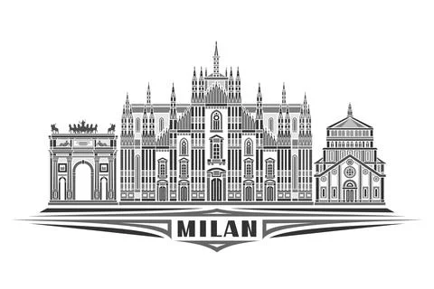 Vector illustration of Milan Stock Illustration