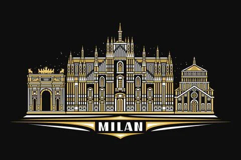 Vector illustration of Milan Stock Illustration