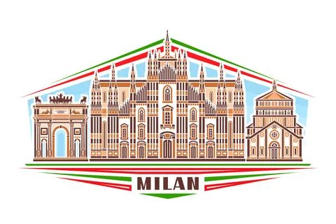 Vector illustration of Milan Stock Illustration