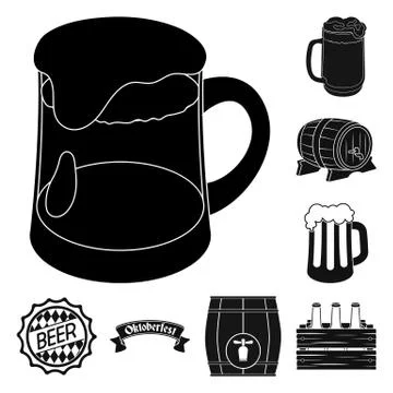 Vector illustration of minimal and pint logo. Set of minimal and craft vector Stock Illustration
