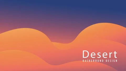Vector illustration of minimal desert with the dark sky. Wavy shape with so.. Stock-Illustration