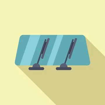 Vector illustration of a minimalist car windshield with wipers Stock Illustration