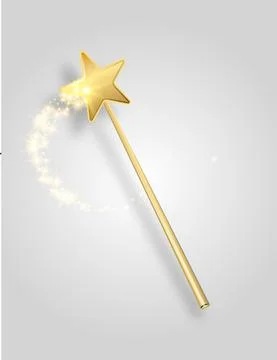 Vector illustration of miracle magical stick with sparkle isolated on Stock Illustration