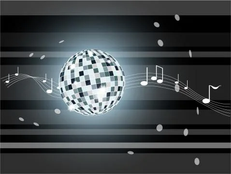 Vector illustration with mirror ball. Stock Illustration