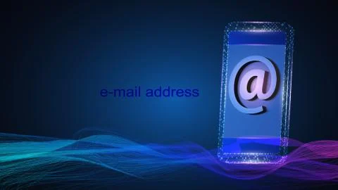 Vector illustration of a mobile phone with email address symbol. Science Stock Illustration