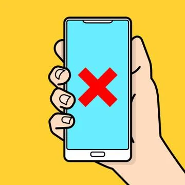 Vector illustration of a mobile phone with speech bubbles digital detoxificat Stock Illustration
