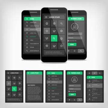 Vector illustration of mobile ui Stock-Illustration
