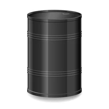 Vector illustration. Mockap of iron barrels of oil. Stock Illustration