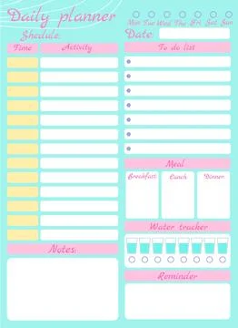 Vector illustration of a modern day planner. Stock Illustration