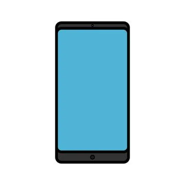 Vector illustration of a modern digital digital smart rectangular smartphone  Stock Illustration