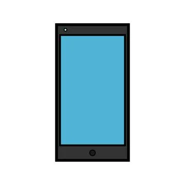 Vector illustration of a modern digital digital smart rectangular smartphone  Stock Illustration