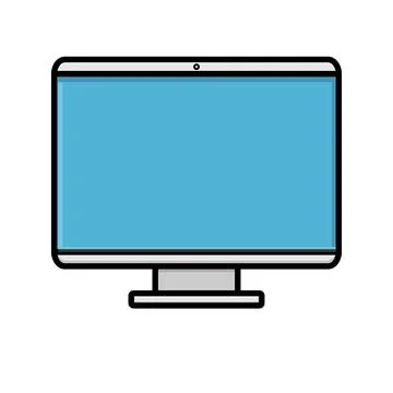 Vector illustration of modern digital digital smart rectangular computer moni 스톡 일러스트