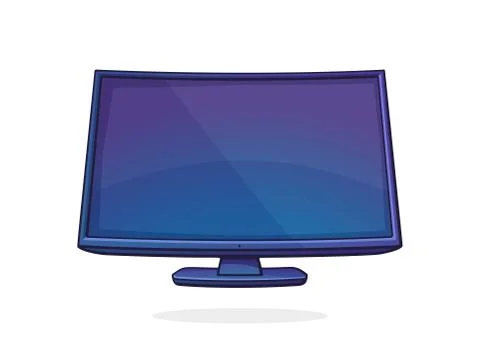 Vector illustration. Modern digital smart TV with full ultra HD display. Stock Illustration