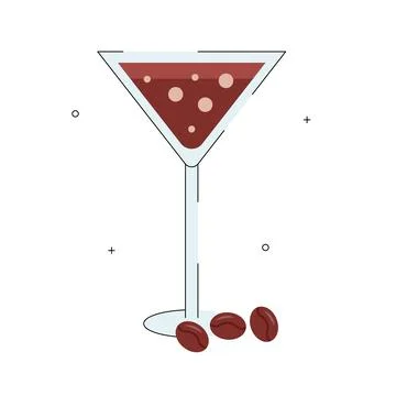 Vector illustration of a modern espresso martini cocktail Stock Illustration