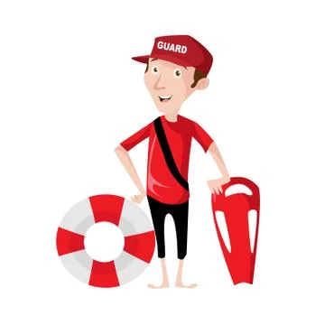 Vector Illustration modern flat character Beach Guard Stock Illustration